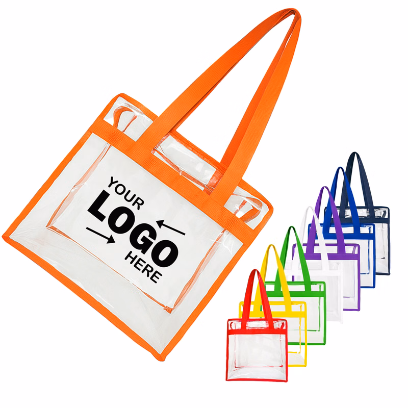 Assorted Colors Transparent PVC 2 In 1 Tote Crossbody Bag