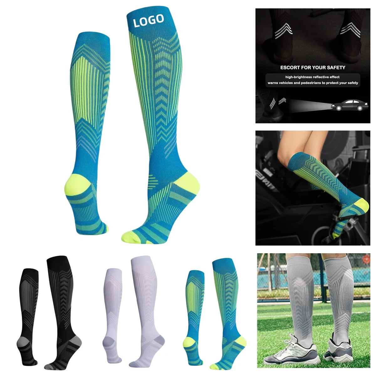Reflective Stripes Sports Socks 1