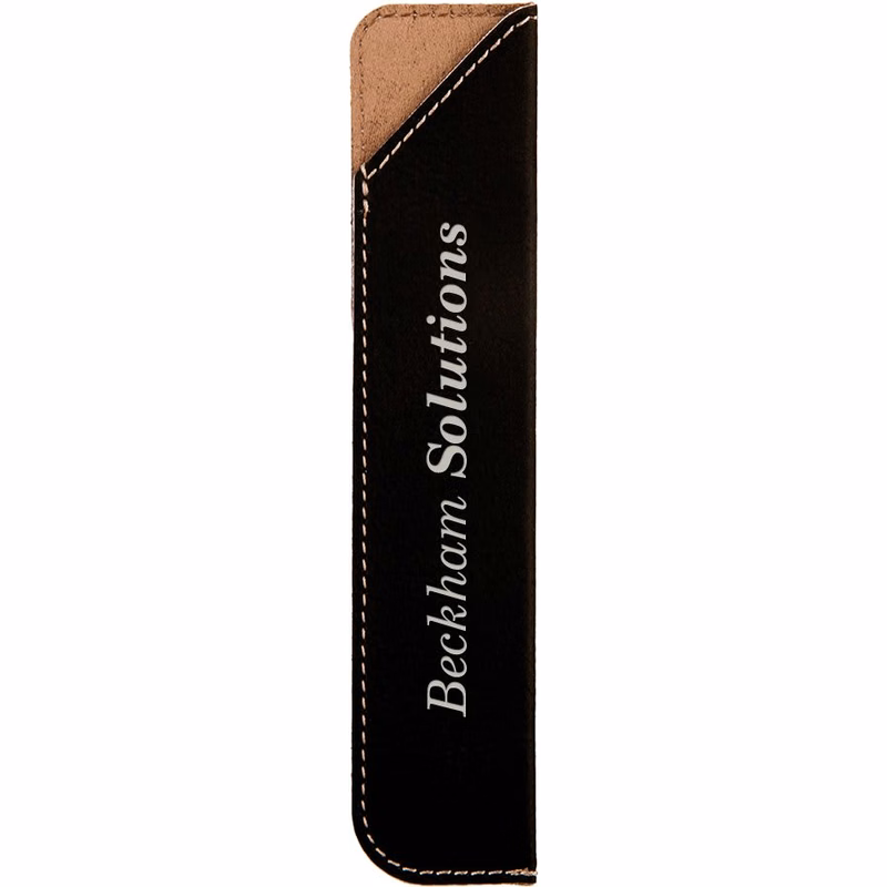 Black/Silver Faux Leather Pen Case