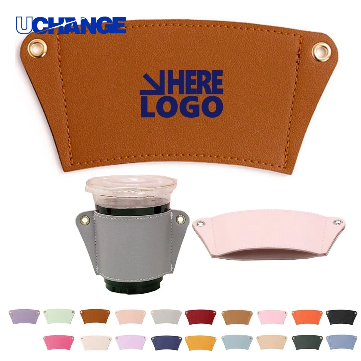 PU Leather Portable Cup Holder Carrier 1