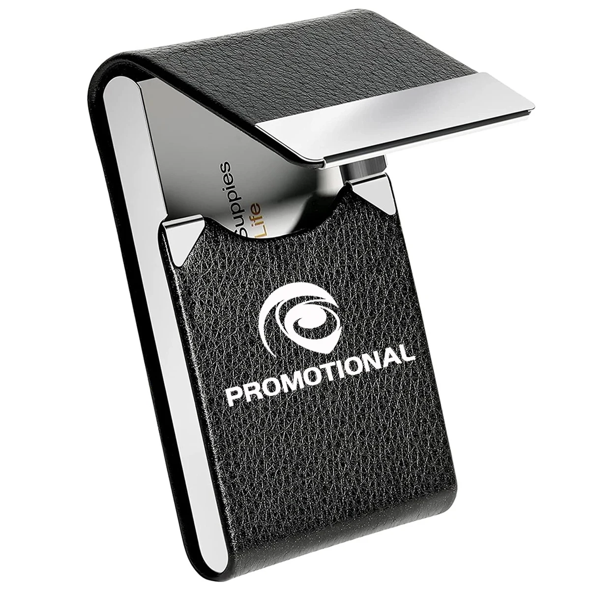 Custom Logo Pocket Slim PU Leather Business Card Holders 1
