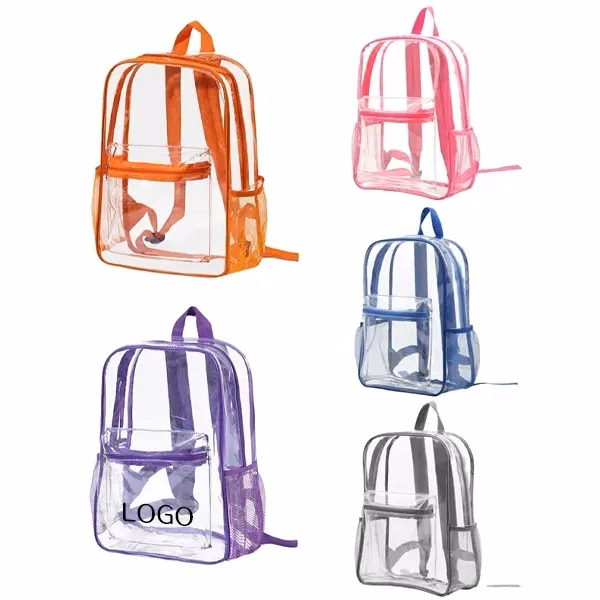 Clear PVC Waterproof Backpack with Multi-Color Transparent