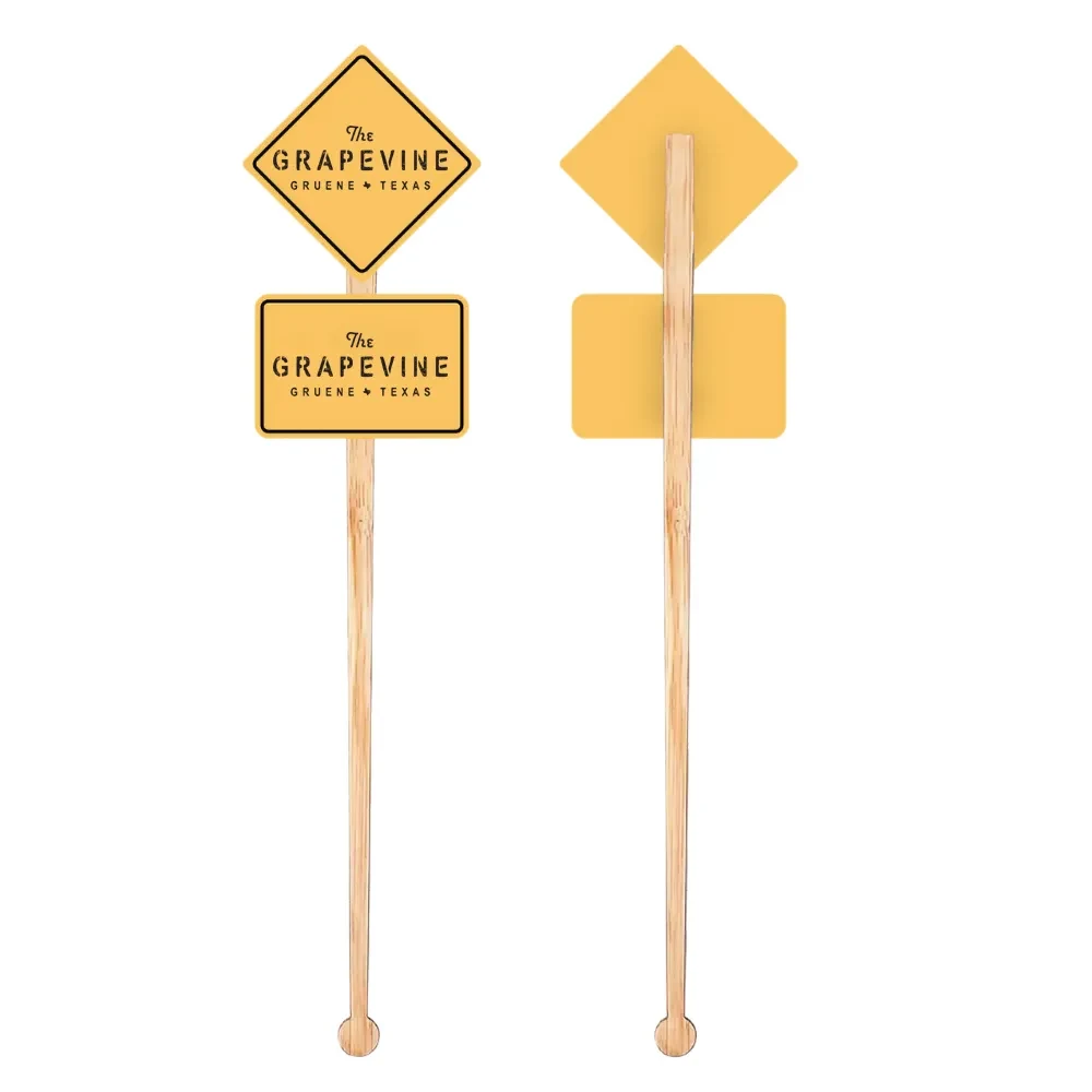 Custom Bamboo Molded Swizzle Stick 1