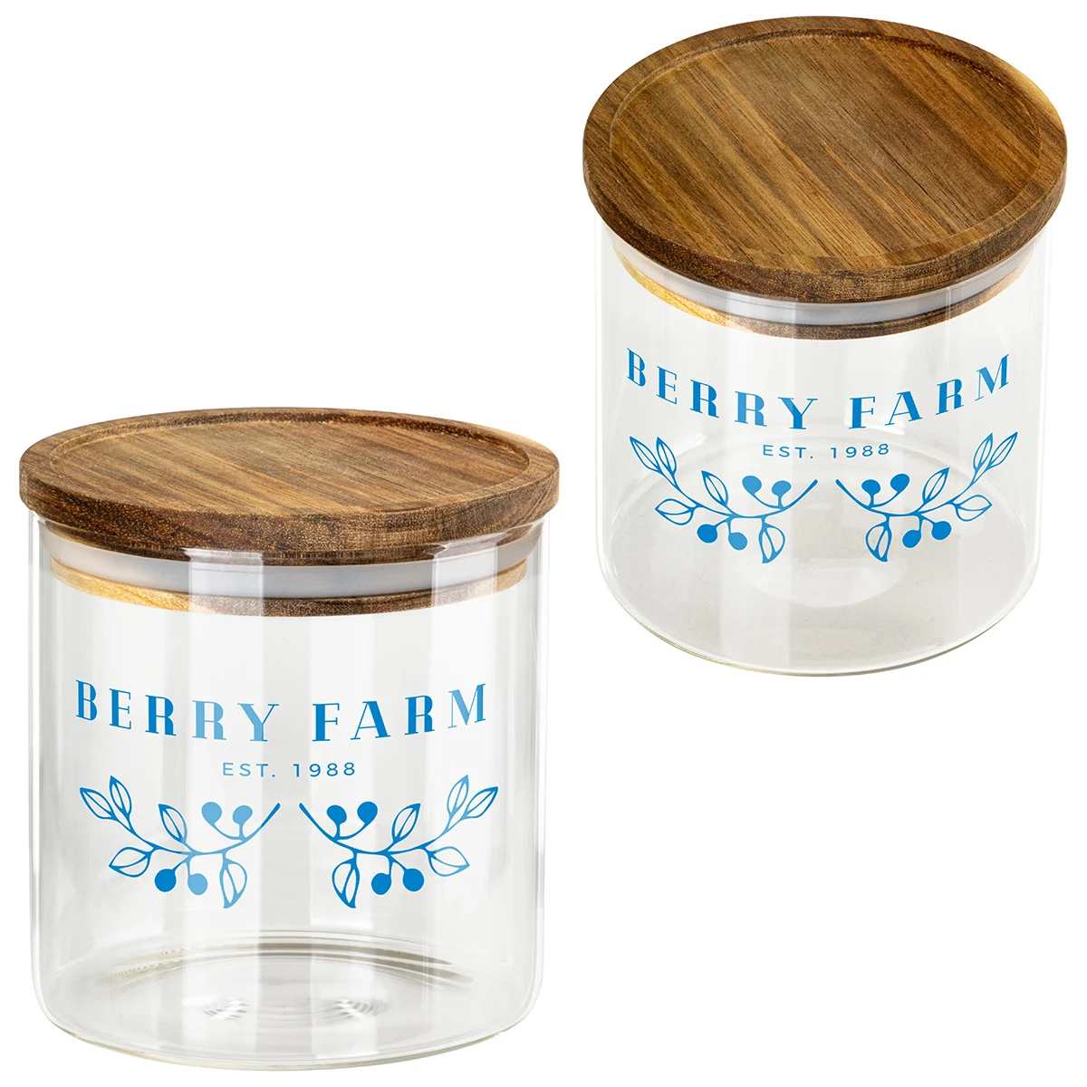 Corsica 22 oz Glass Canister with Acacia Lid 1
