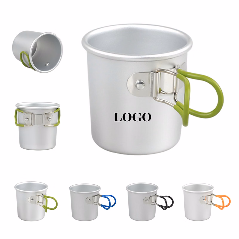 Camping Mug With Folding Colored Handle