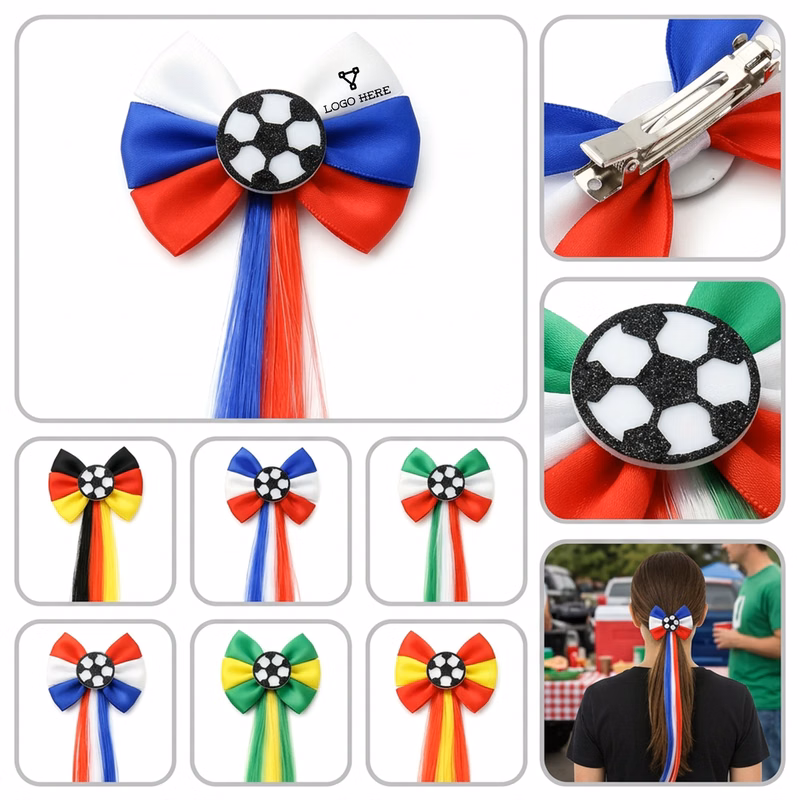 Sports Theme Cheerleading Hair Bows