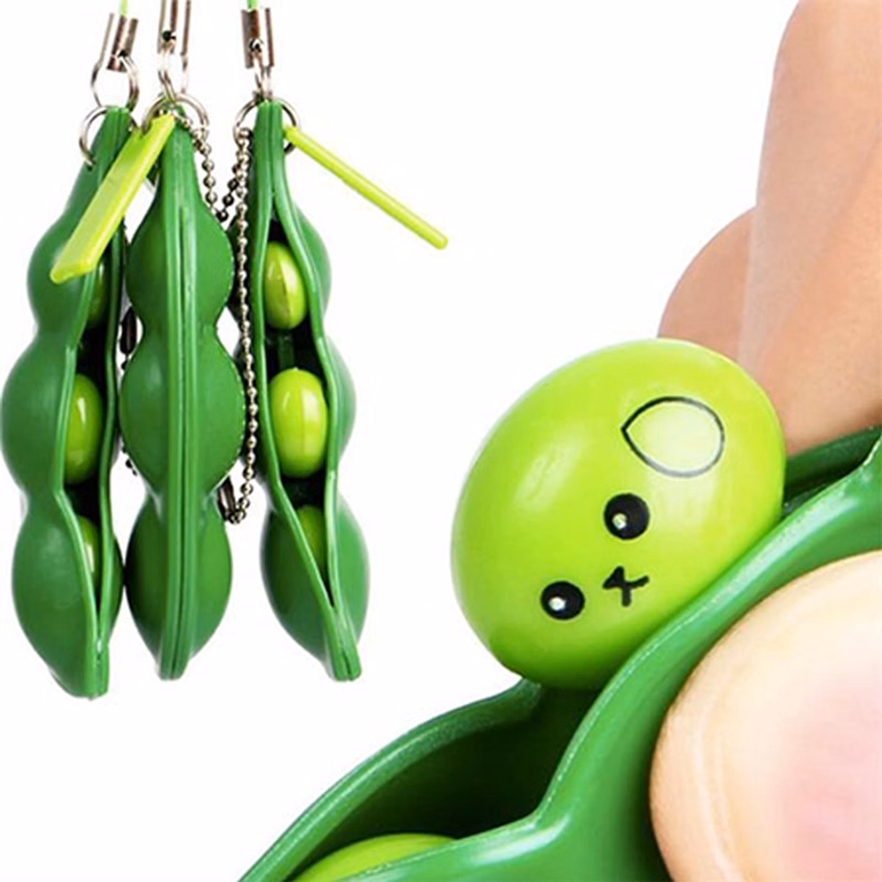 Creative Fidget Squashy Soybean Keychain