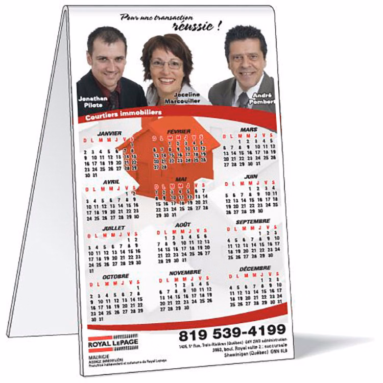 .040 White Plastic Tents & Displays, Full Colour, 16 Square Inches