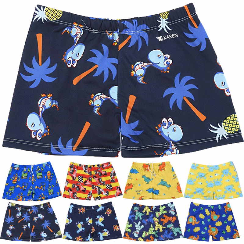 Cartoon Digital Print Kids Swim Trunk