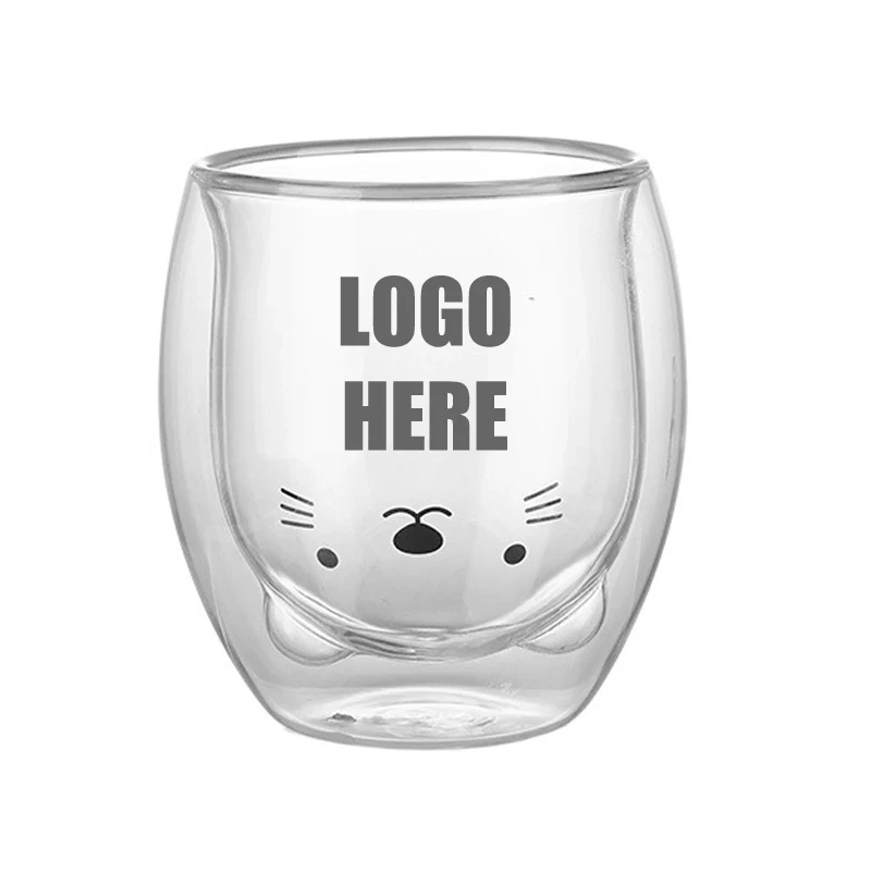 Custom 9 oz Double Wall Glass Mugs 1