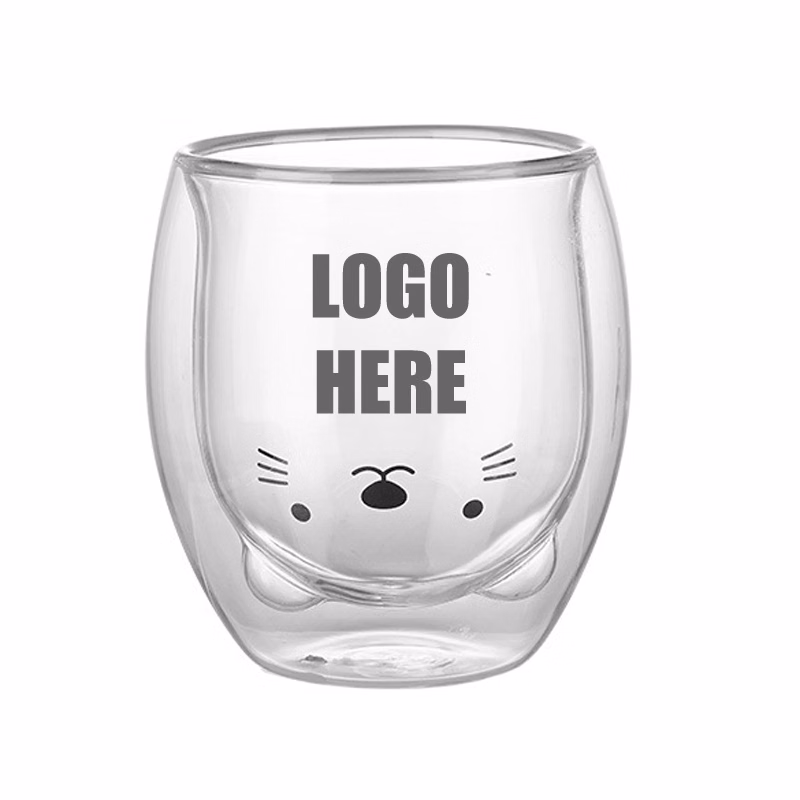 Custom 9 oz Double Wall Glass Mugs