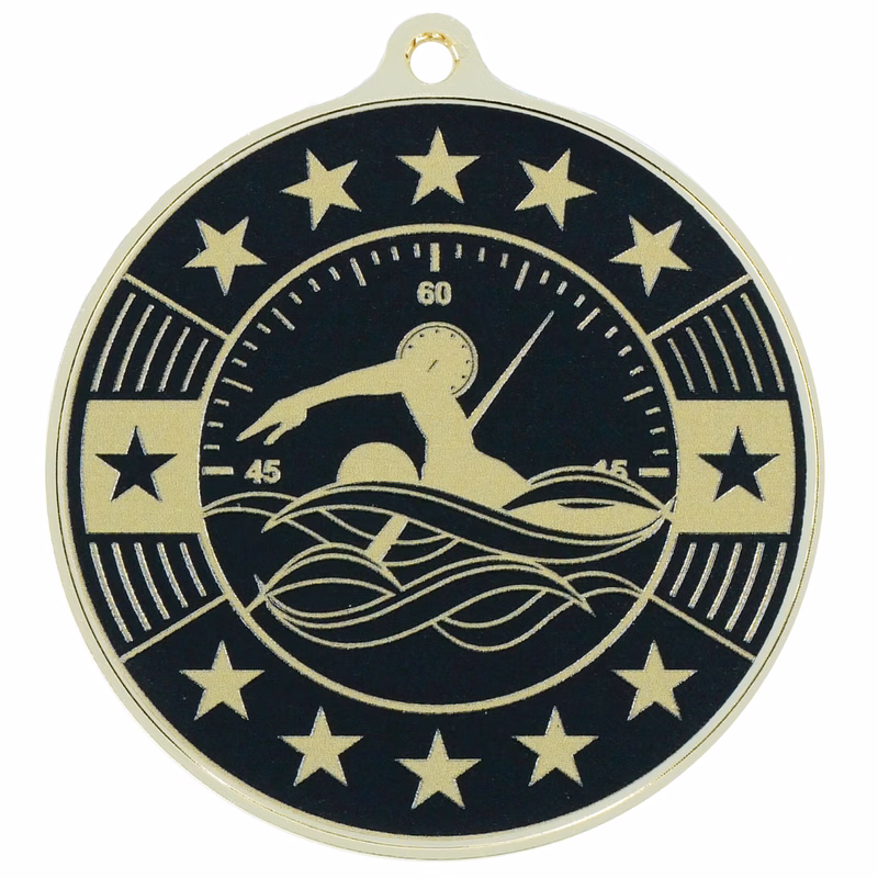 Swimming Simucast Medallion (2-1/8")