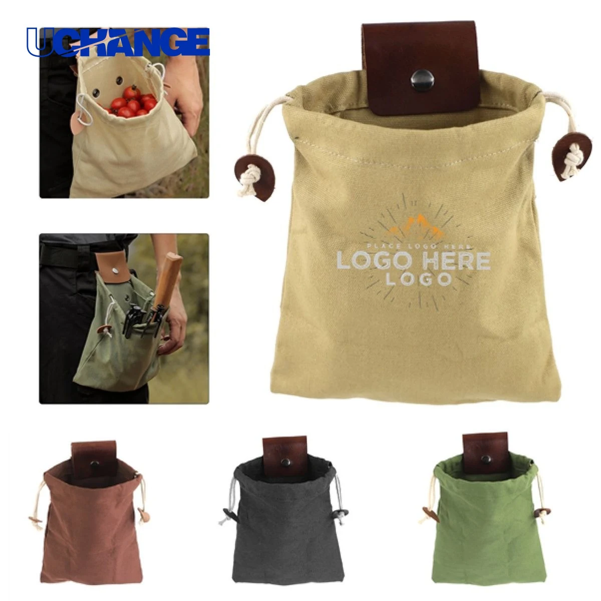 Durable Canvas Foraging Pouch for Hiking and Camping 1