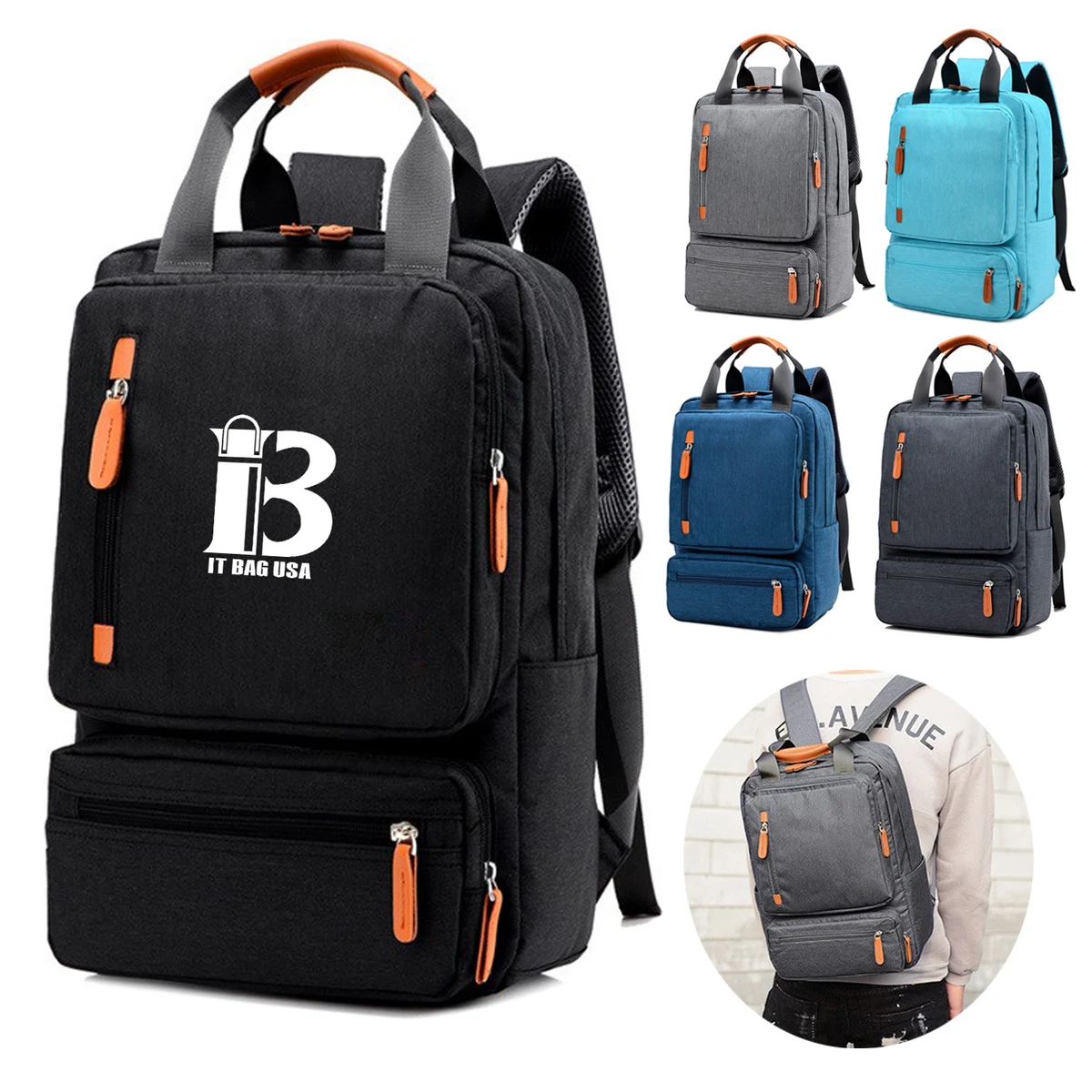 Canvas Laptop Backpack for Women Men 1