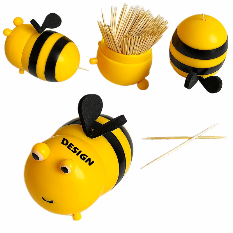 Creative Cute Bee Toothpick Holder For Home Desktop