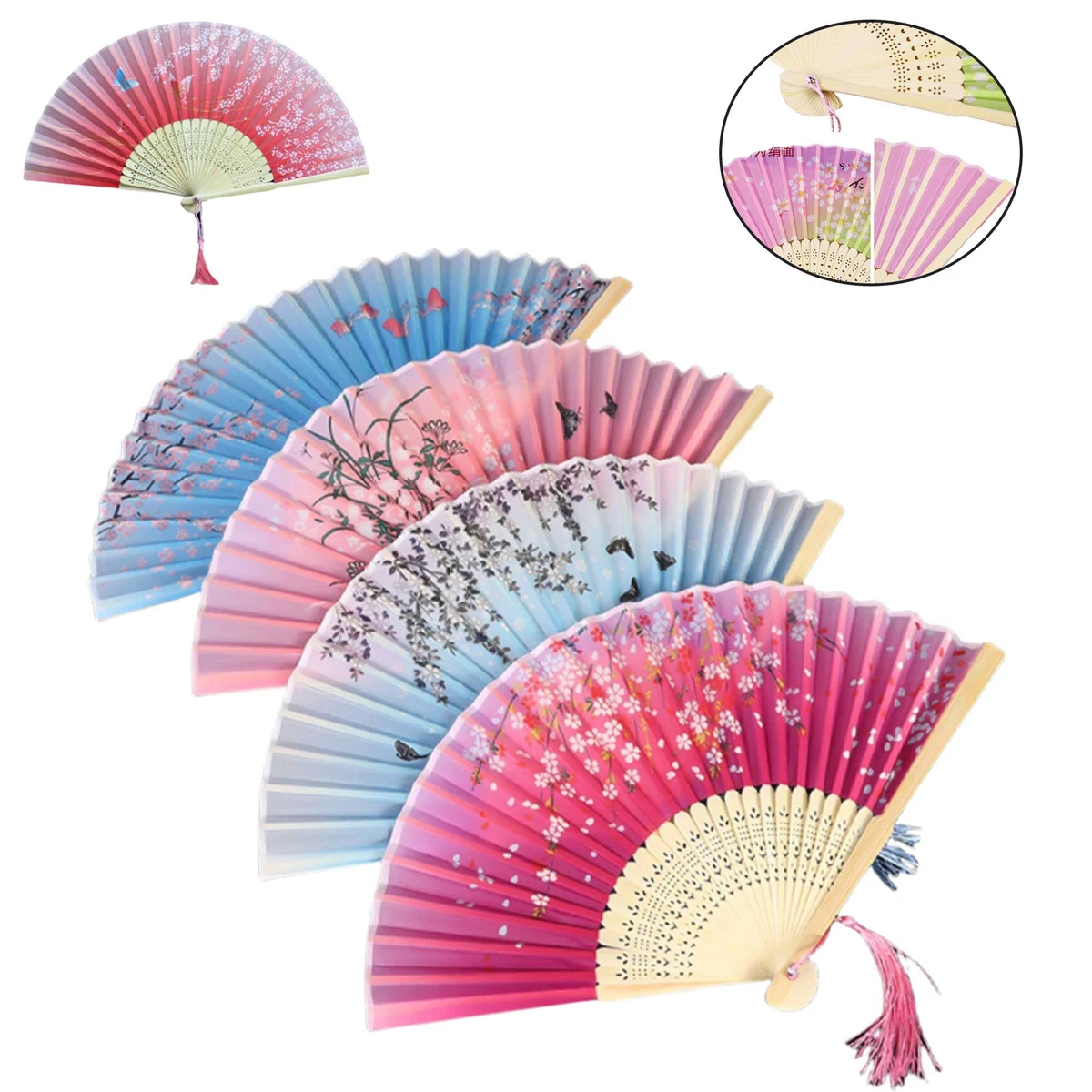 Elegant Chinese Style Folding Bamboo Fan 1