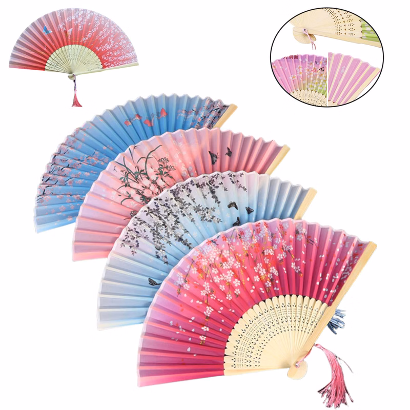Elegant Chinese Style Folding Bamboo Fan