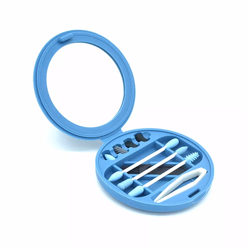 Cosmetic Cotton Swab with Makeup Mirror