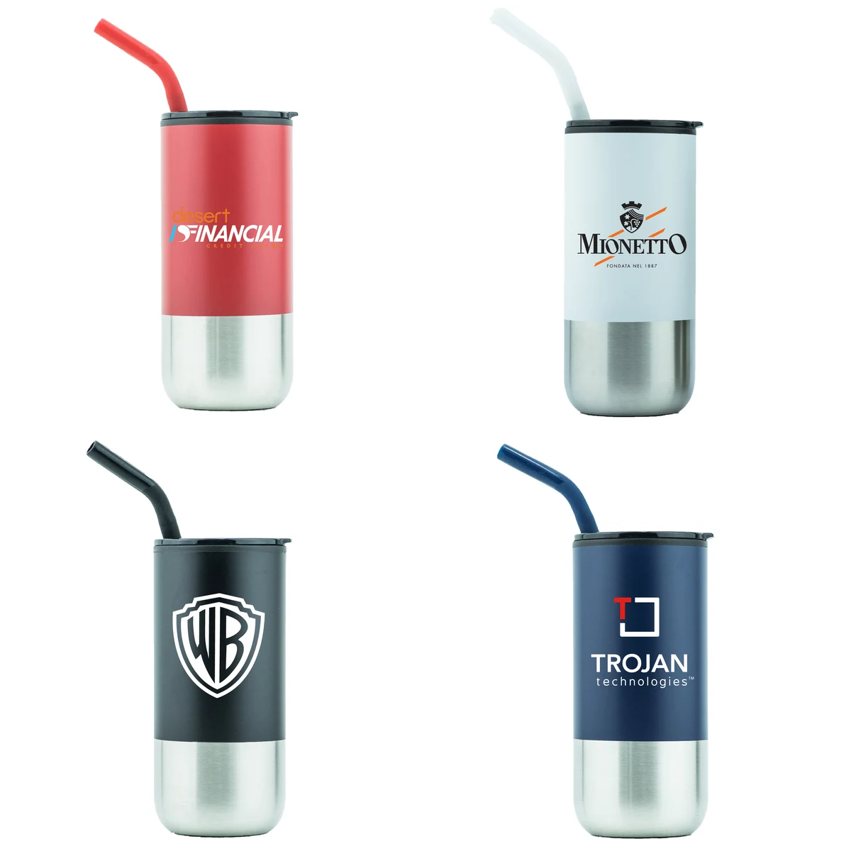 Newport 16oz Double Walled SS/PP Tumbler with Straw (Red) 1