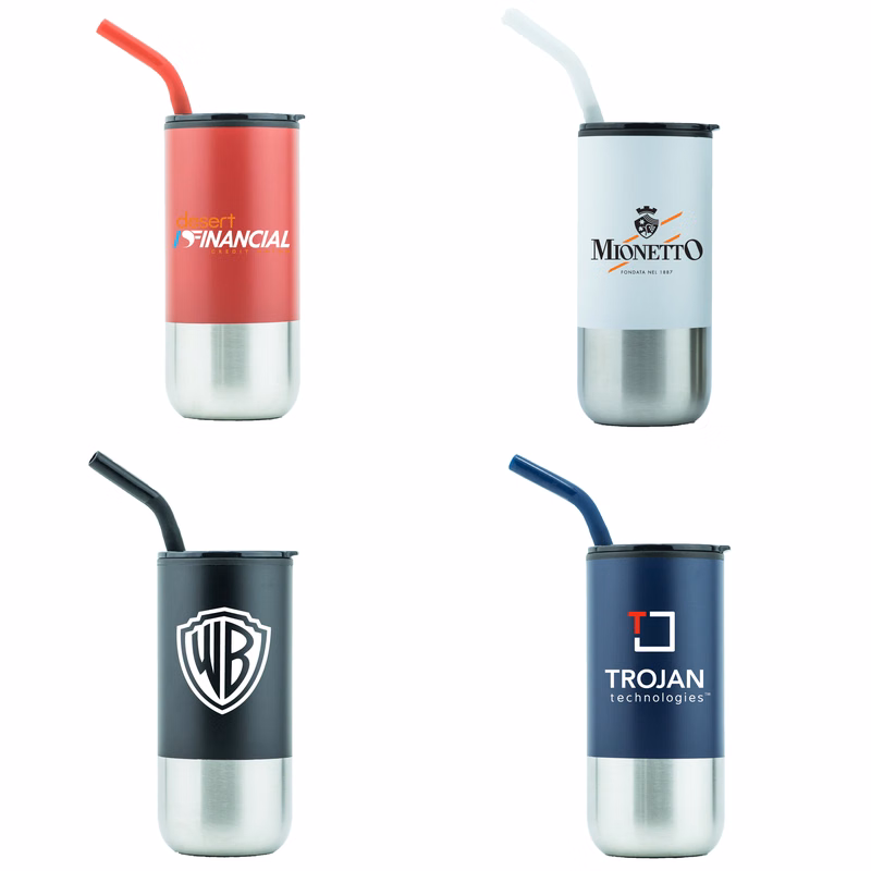 Newport 16oz Double Walled SS/PP Tumbler with Straw (Red)