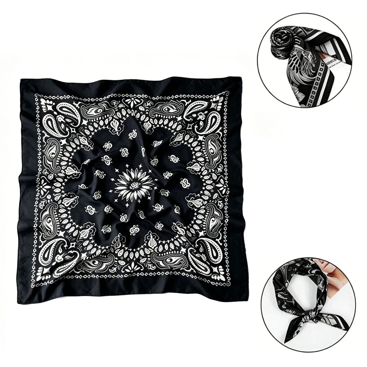 Custom Soft Imitation Silk Neck Scarf 1