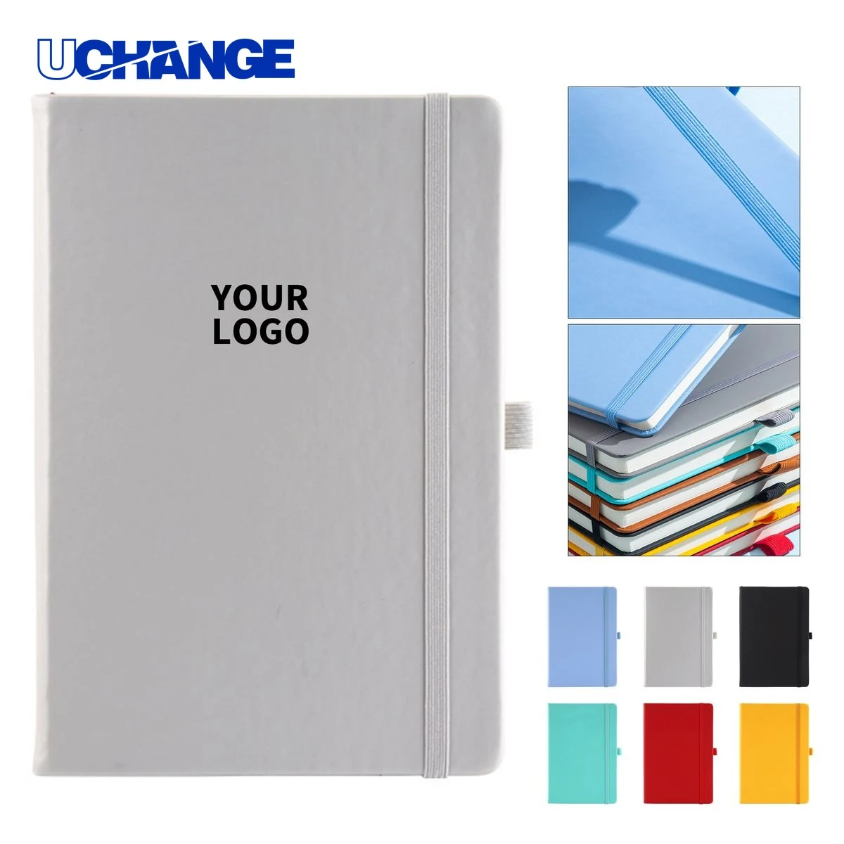 A6 Pu Cover Notebook Journal with Elastic Strap and Bookmark 1