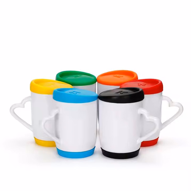 11oz ceramic Blank white mugs w/ silicone cover and bottom