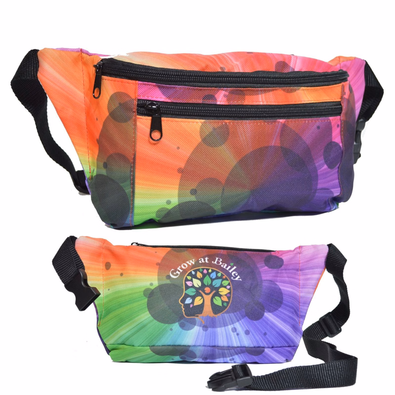3 Zipper Fanny Pack w/ Full Wrap Sublimation Waist Bag
