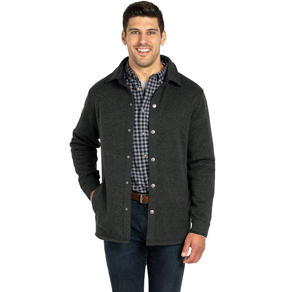 Heathered Fleece Snap Shacket 1