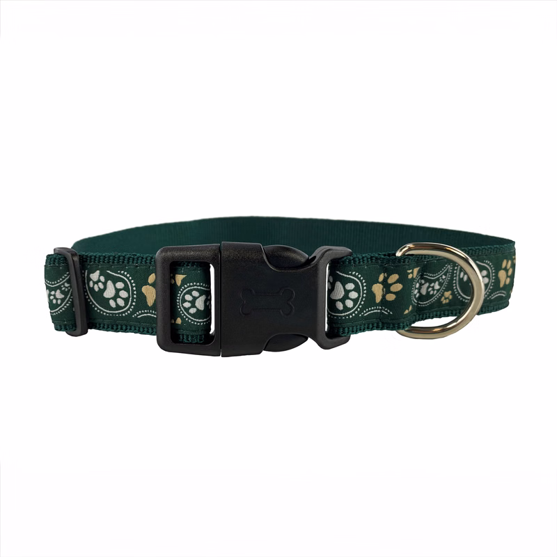 1" Woven Pet Collar w/ Nickel-Plated Hardware - "Elite" Weave