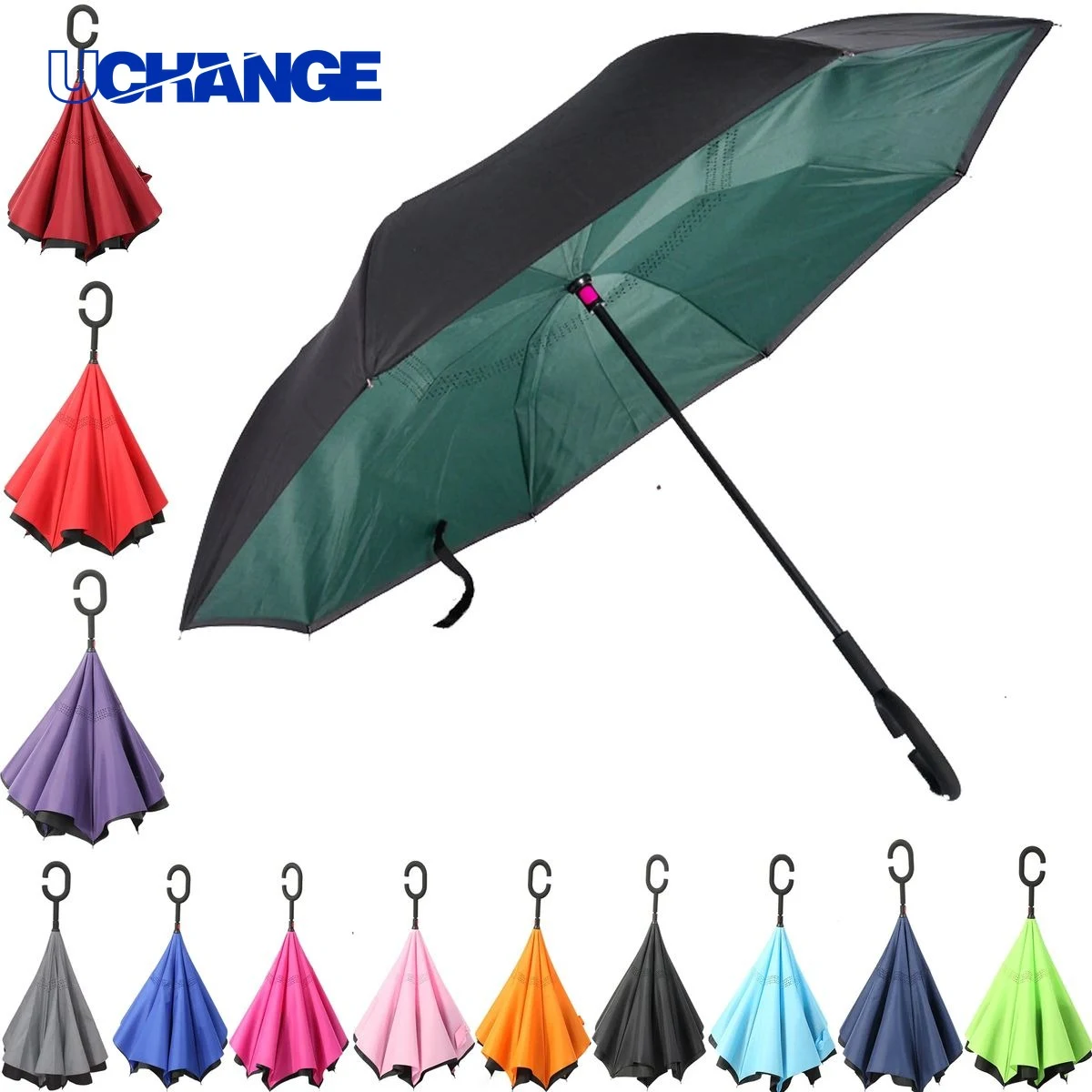 C-shape Handle Inverted Umbrella Tool for Convenience 1