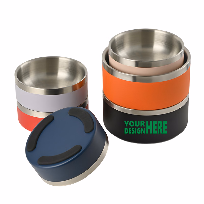 MOQ50 Custom 304 Stainless Steel Pet Bowl with Anti-Slip