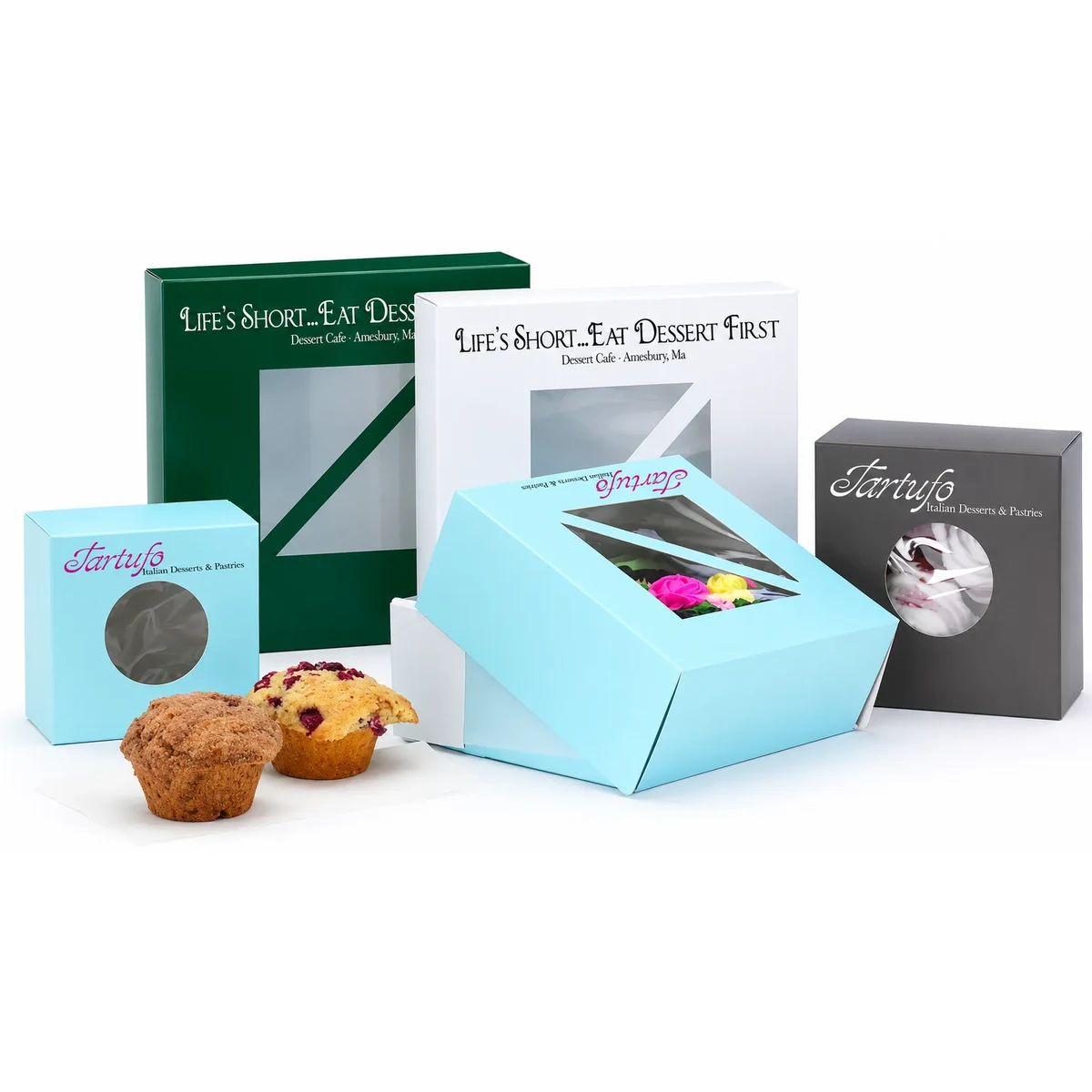 Colored Pastry Boxes with Window 1