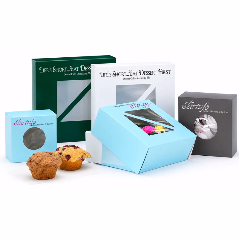 Colored Pastry Boxes with Window