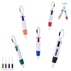 4 Color Ink Pen With Carabiner 1