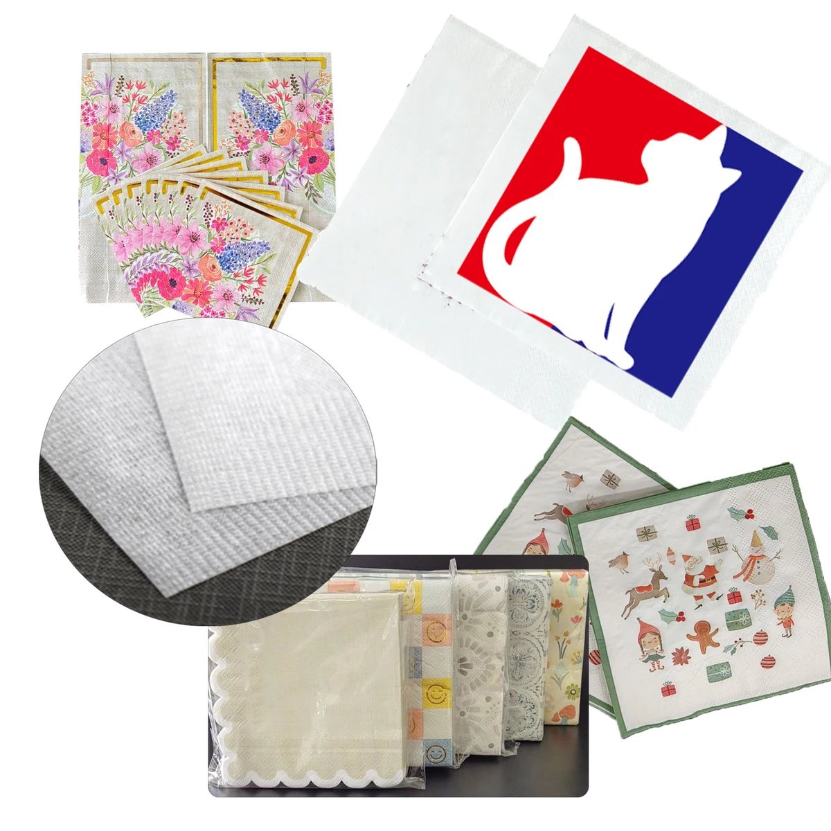 MOQ:50,000 Pieces Customizable 12.99" Square Napkin Paper 1
