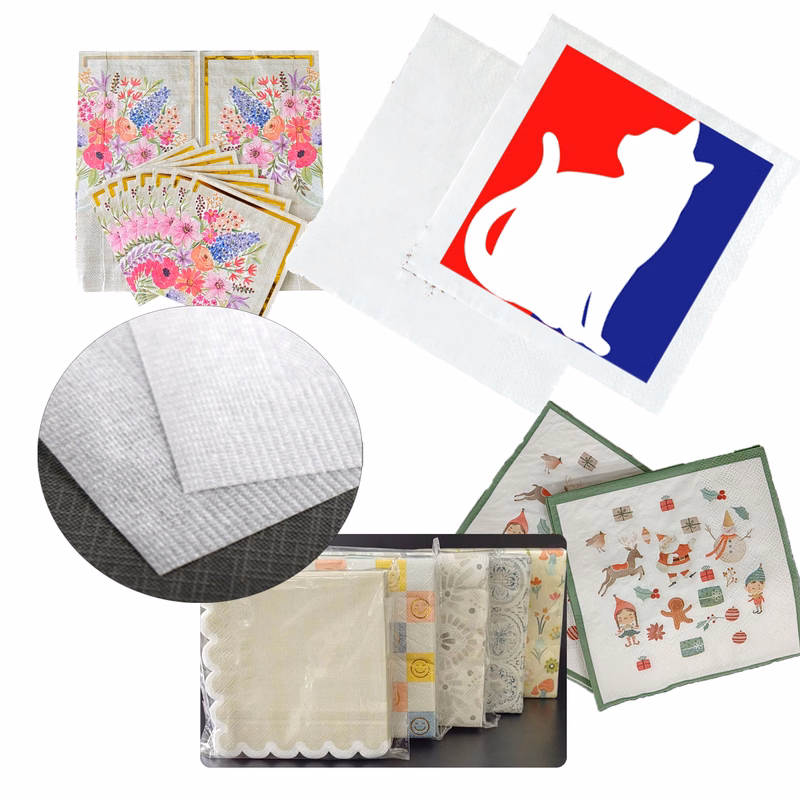 MOQ:50,000 Pieces Customizable 12.99" Square Napkin Paper