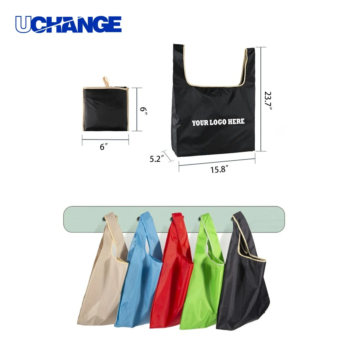 Foldable Eco Storage Tote Bag, custom tote bag with logo imprint 1