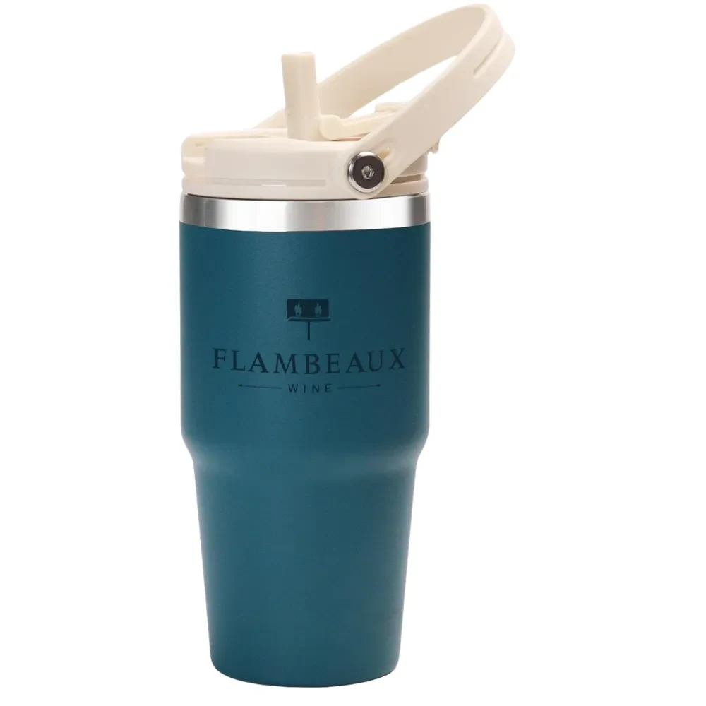 20oz. Insulated Tumber with Handle and Flip Straw 1