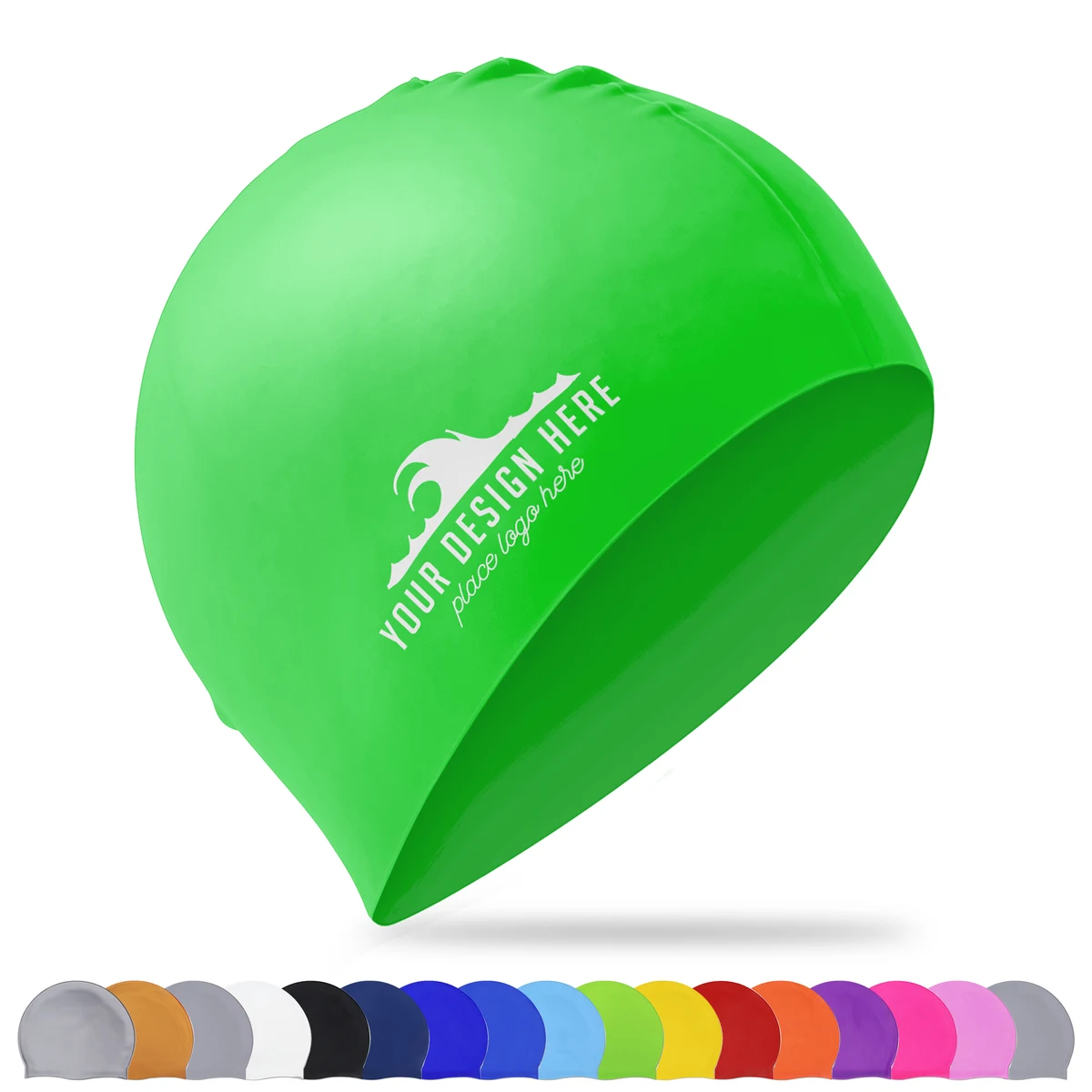 High-Elastic Waterproof Silicone Swim Cap ?C 16 Color Options 1