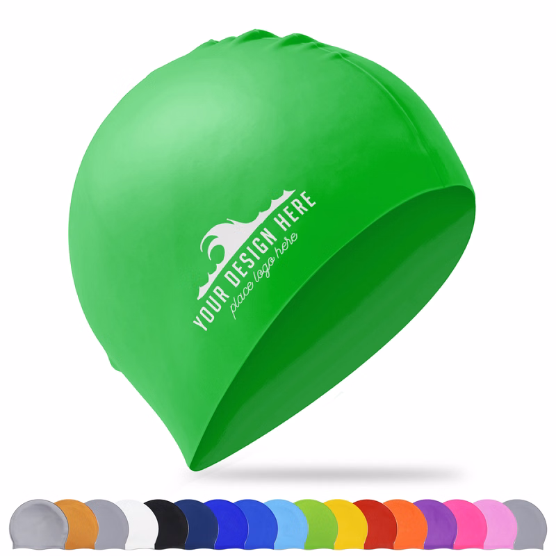 High-Elastic Waterproof Silicone Swim Cap ?C 16 Color Options