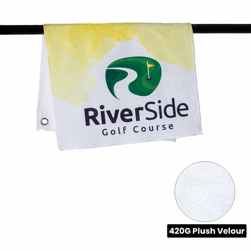 Microfiber Plush Golf Towel with Carabiner - 12" x 20"