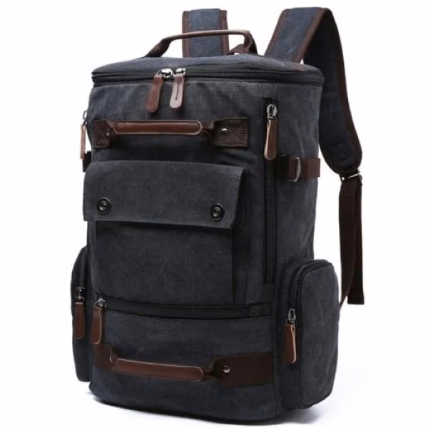 15 Inch Canvas Laptop Backpack for Men-School Travel