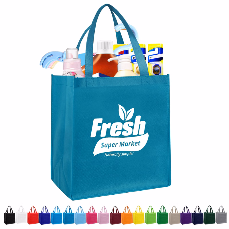 Non-woven Grocery Tote Bags 12'' x 13'' x 8''