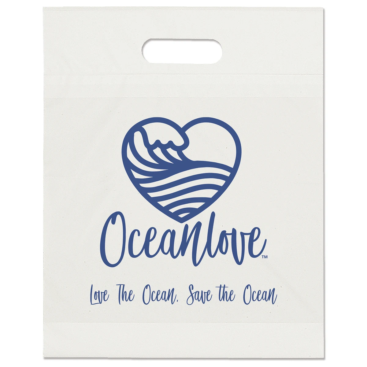 Eco Die Cut Handle Bag - 12W x 15H x 3 - Flexo Ink Print 1