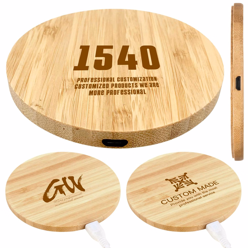 10W Bamboo Qi Wireless Charger Pad