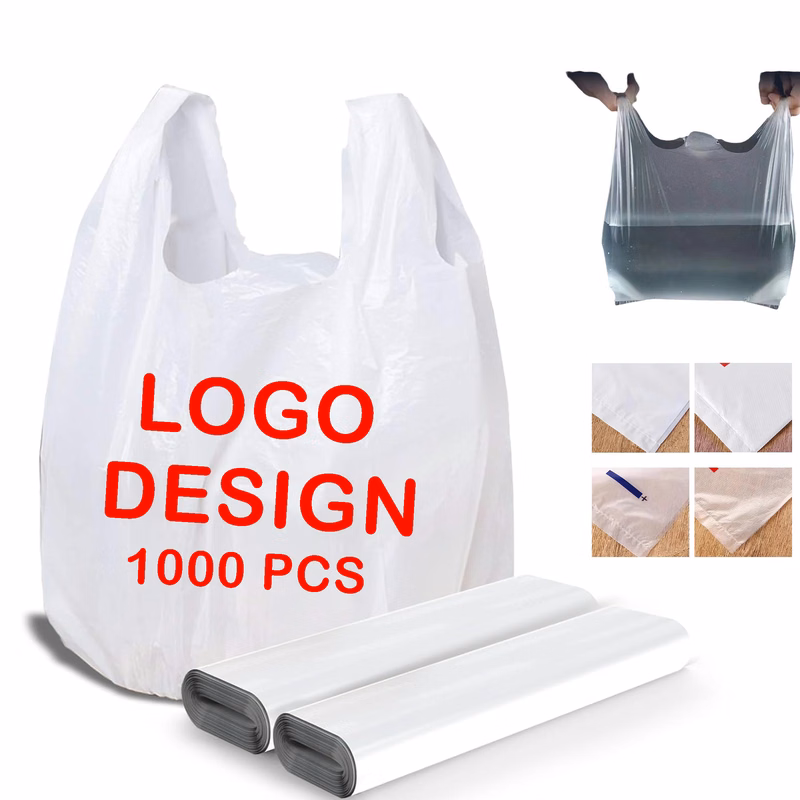 Custom Logo 2mil Milky White Retail Bags 1000pcs