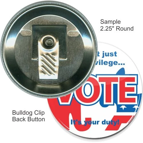 Bulldog Clip 2 1/4 Inch Round Button 1
