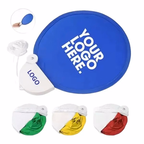 Custom 7.9 Inch Round Folding Fan — Full Color Circular Design Portable Cooler