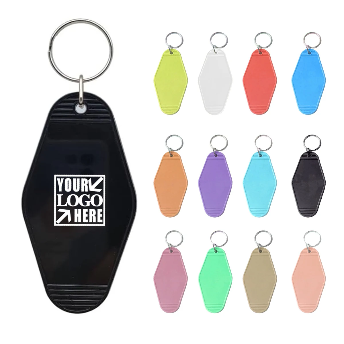 Diamond-Shaped Plastic Keycard Hotel Keychain 1